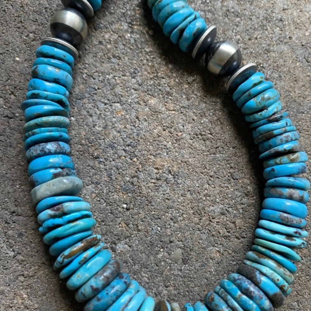 Sterlingsilver Graduatedblue Turquoisebeadnecklace - image 6